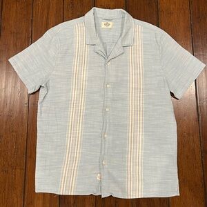 Marine Layer Shirt Mens Medium Blue Stretch Selvage Resort Camp Button Up Lounge